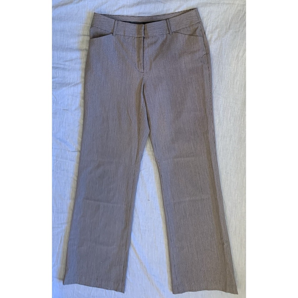 Apostrophe Slacks Women's‎ Size 6 Black Gray Striped Pants 30x32